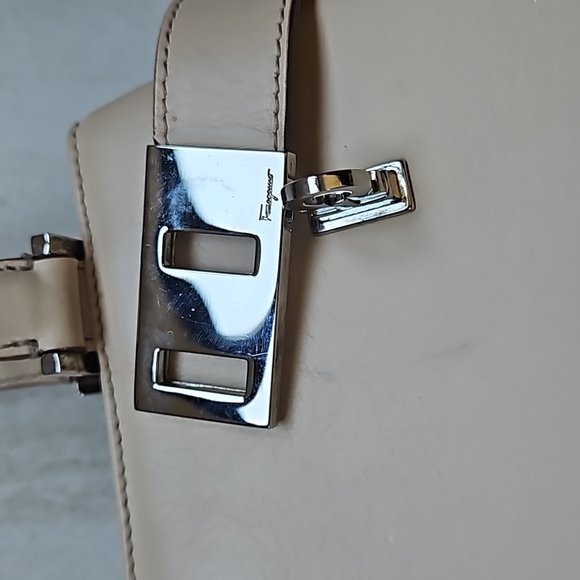 Salvatore Ferragamo Leather Handbag Silver Logo Hardware - Picture 9 of 13